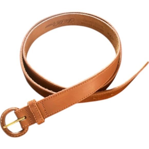 Saks Fifth Avenue tan brown English saddle leather belt L - Picture 1 of 7